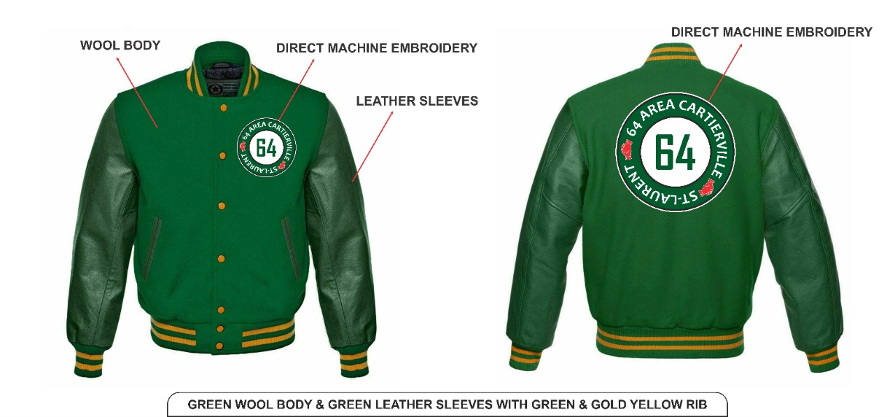 Varsity Jacket  Black & Green — Lionheart Custom Apparel