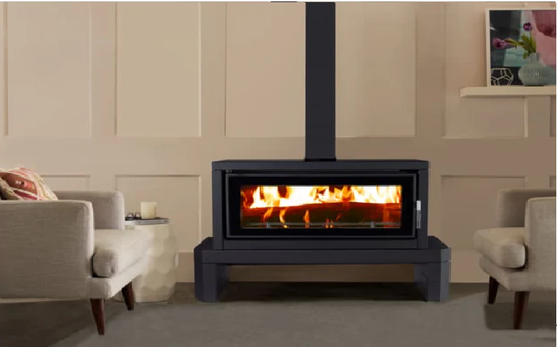 Large Wood heater (220m+). Landscape design in a home setting