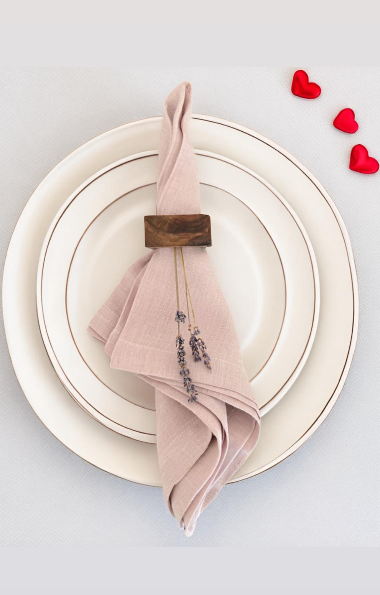 pink linen napkins set of 2