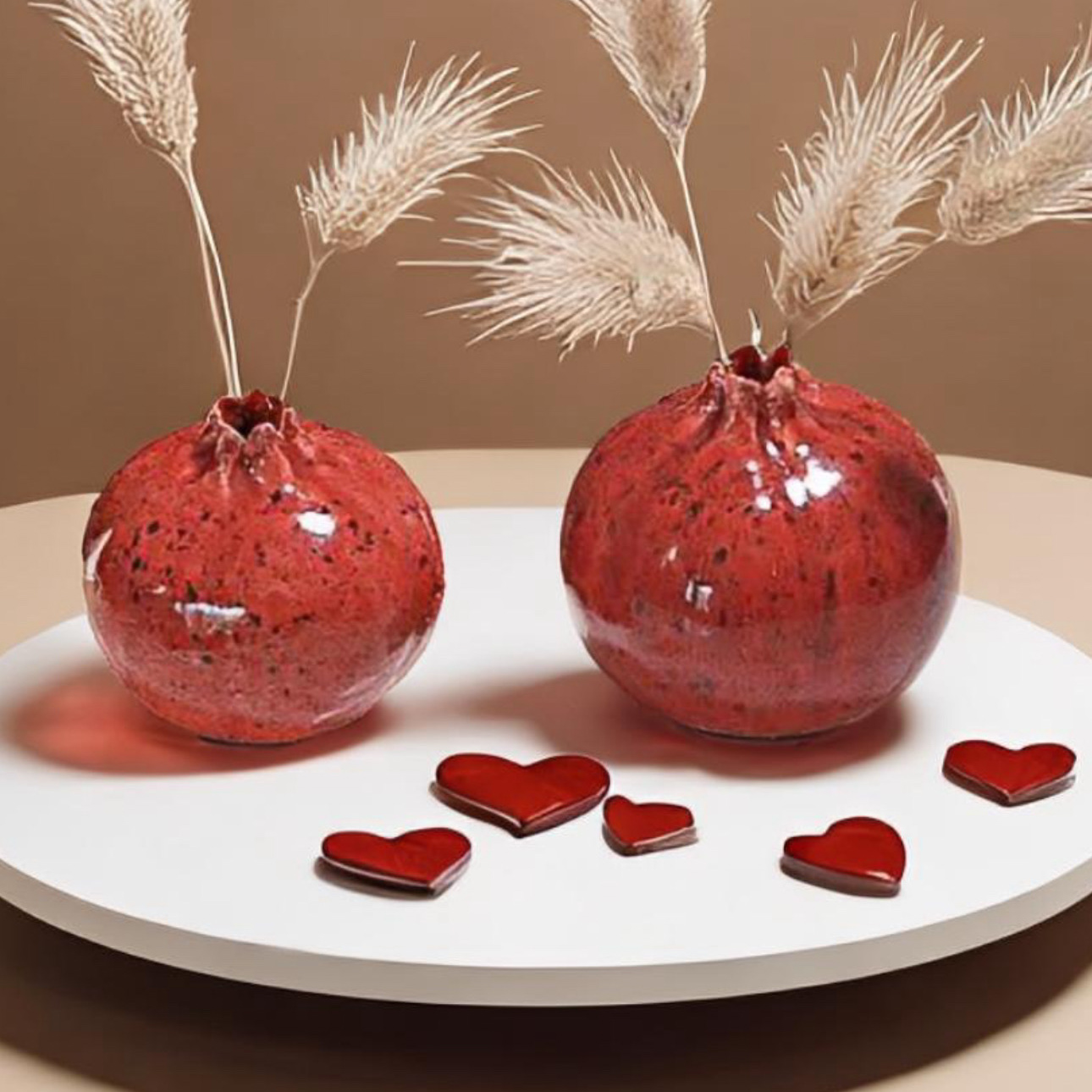 ceramic red mini vase