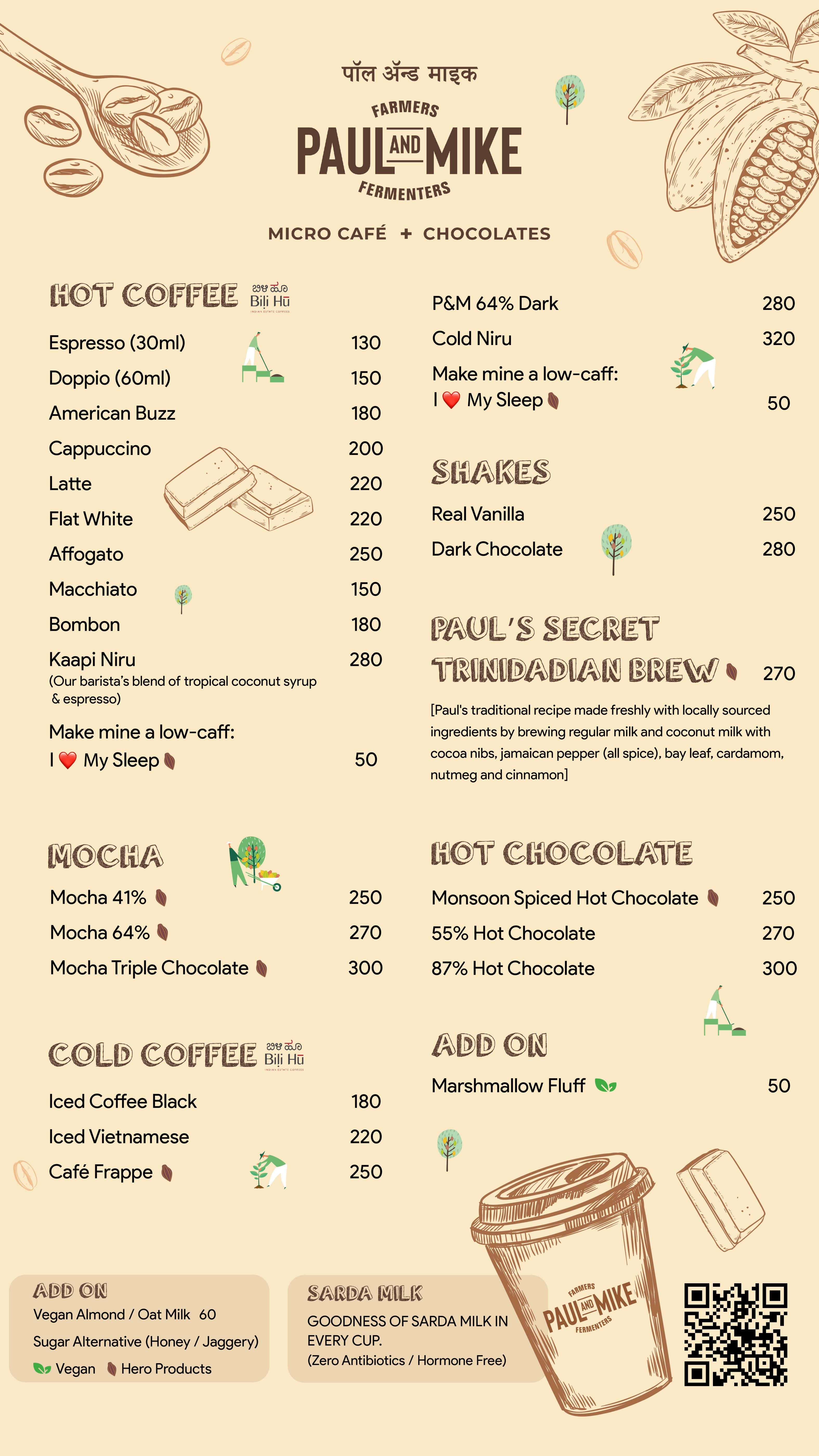 Cafe Menu – Paul And Mike