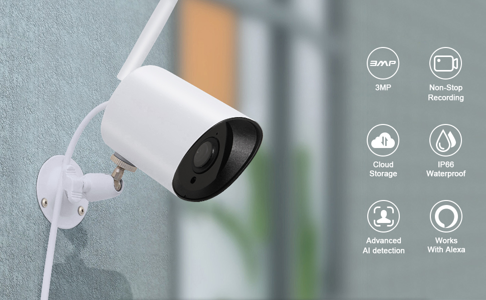 Rraycom 2K Security Cloud Camera Compatible with Alexa