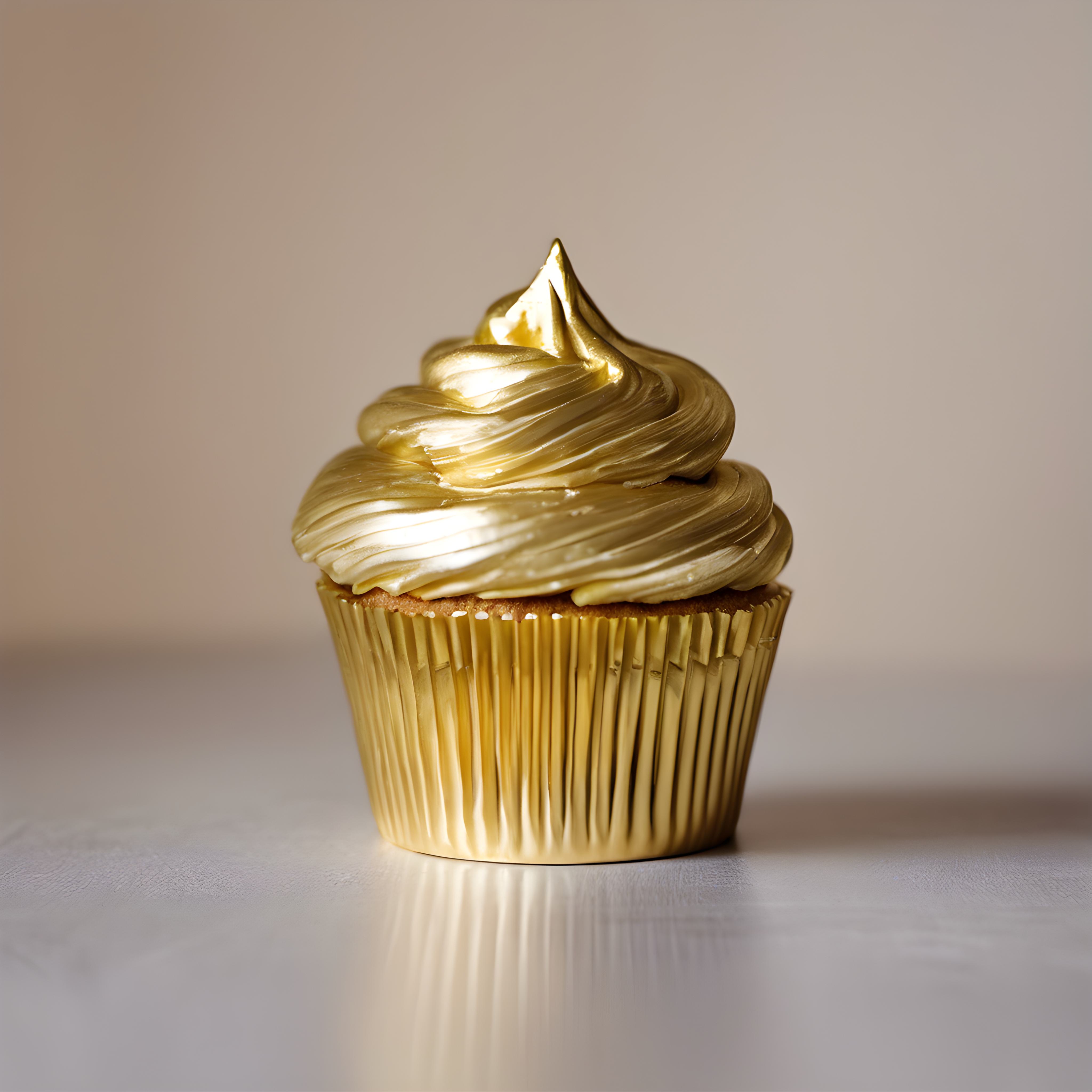gold lustre dust on cupcake
