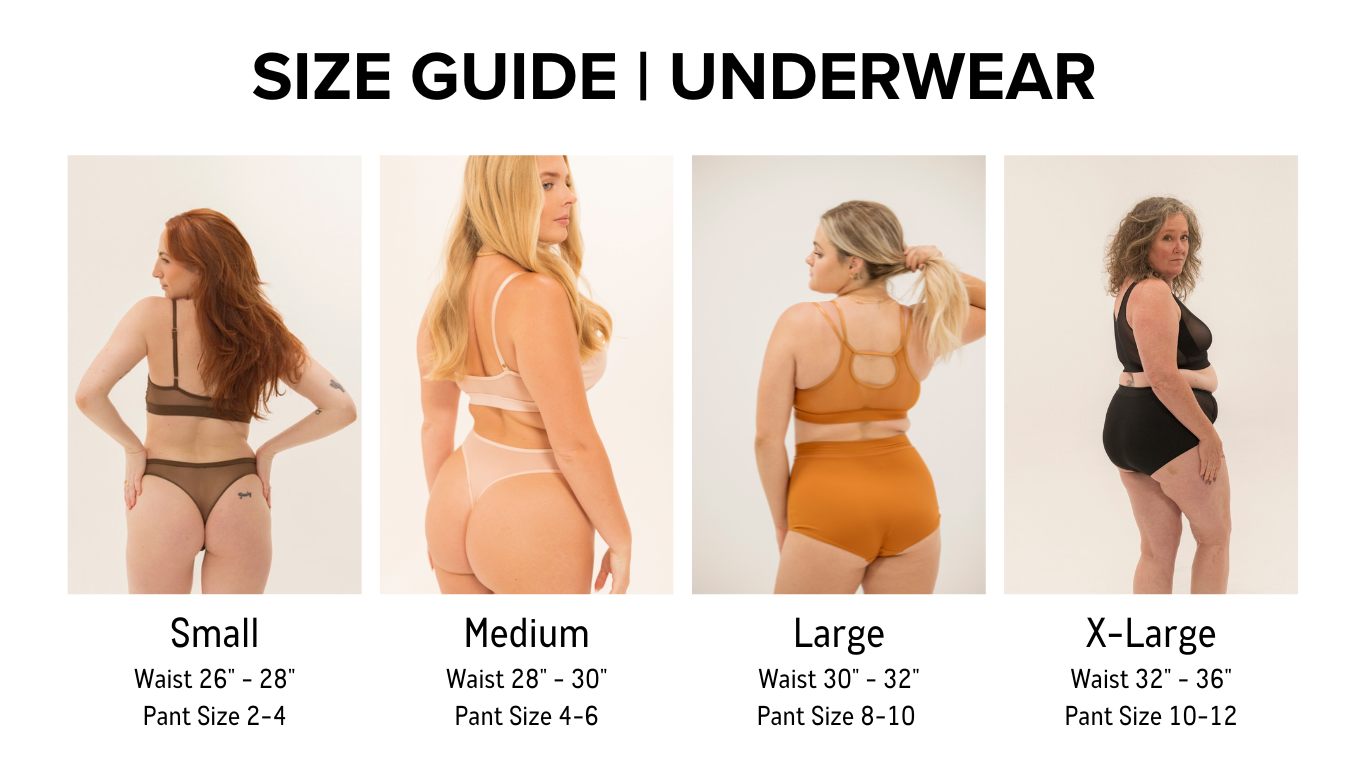 size guide underwear