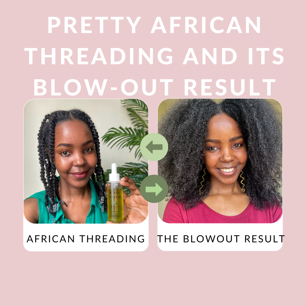 Heatless Blowout With Thread :: African Hair Threading To Stretch Natural  Hair 